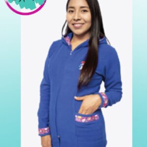 Polar Recto Con Aplicación Amapola. Azul Rey